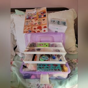 Needle Felting Supplies In Purple Craft Box